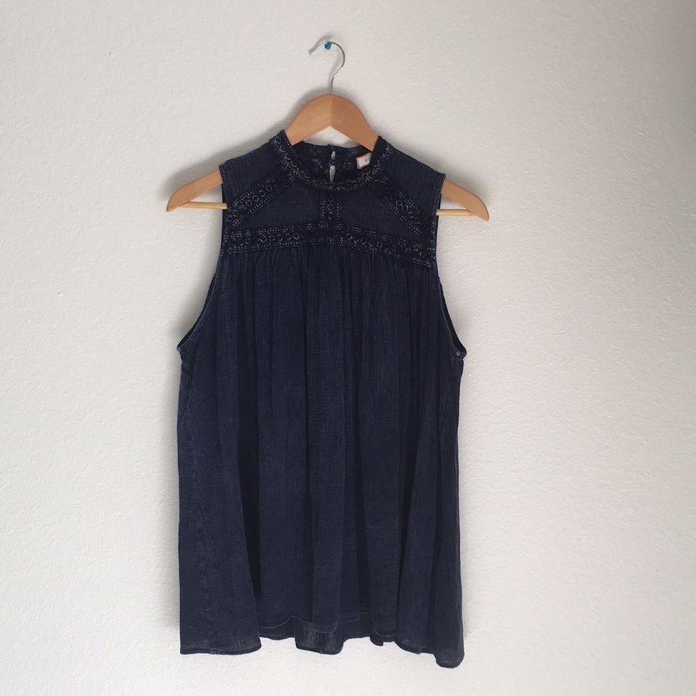 Anthropologie high neck top by eri + Ali